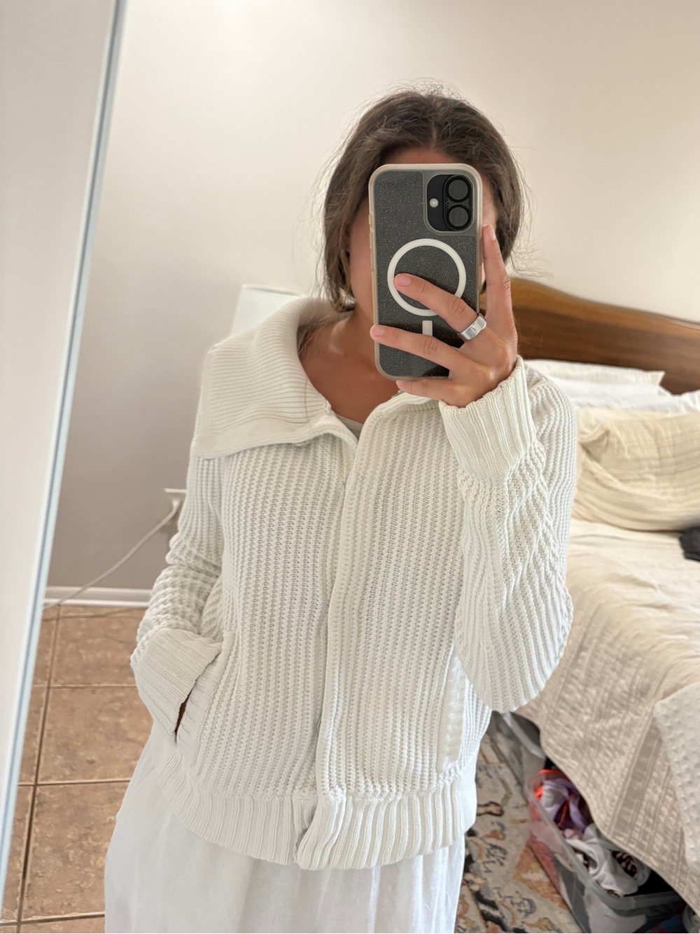 Calvin Klein Collared Knit Button Up Sweater